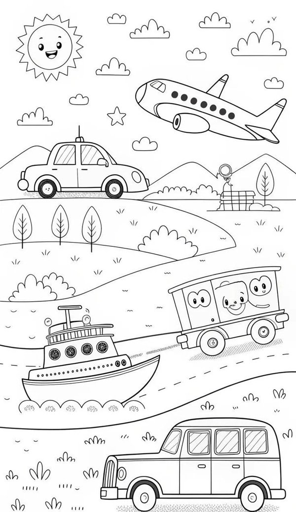 tranh tô màu an toàn giao thông 36