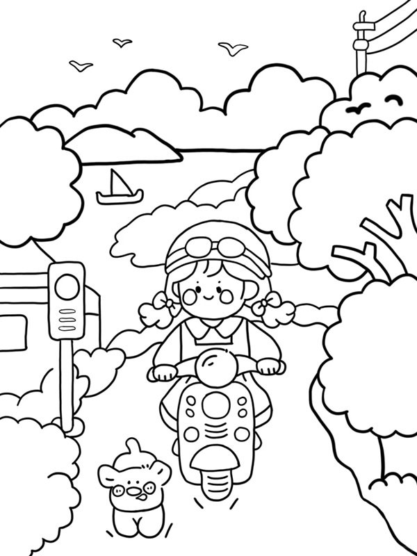 tranh tô màu an toàn giao thông 37