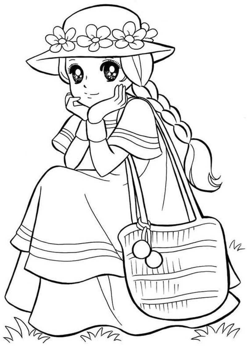 tranh tô màu anime học sinh 12