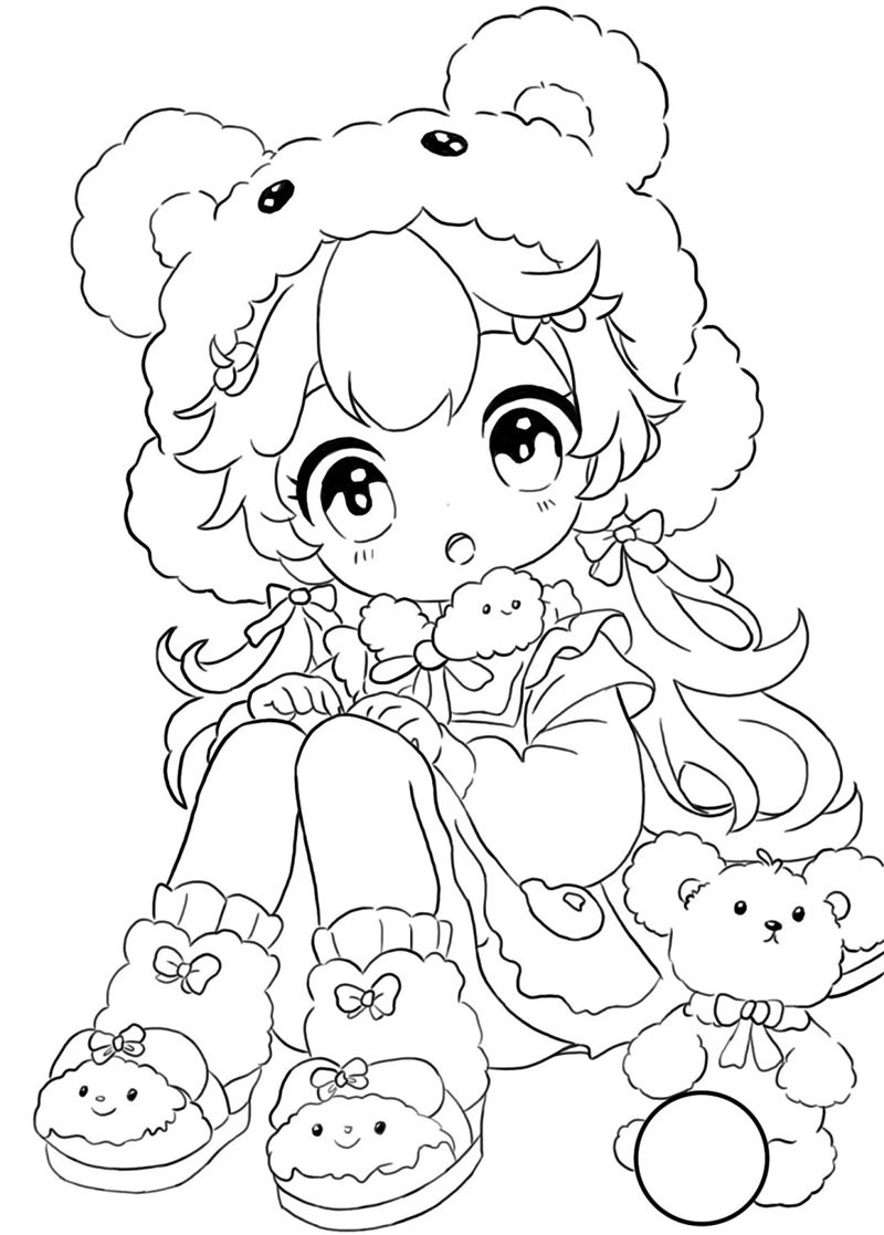 tranh tô màu anime học sinh 19