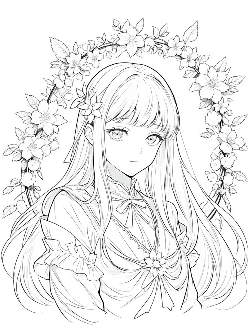 tranh tô màu anime học sinh 21