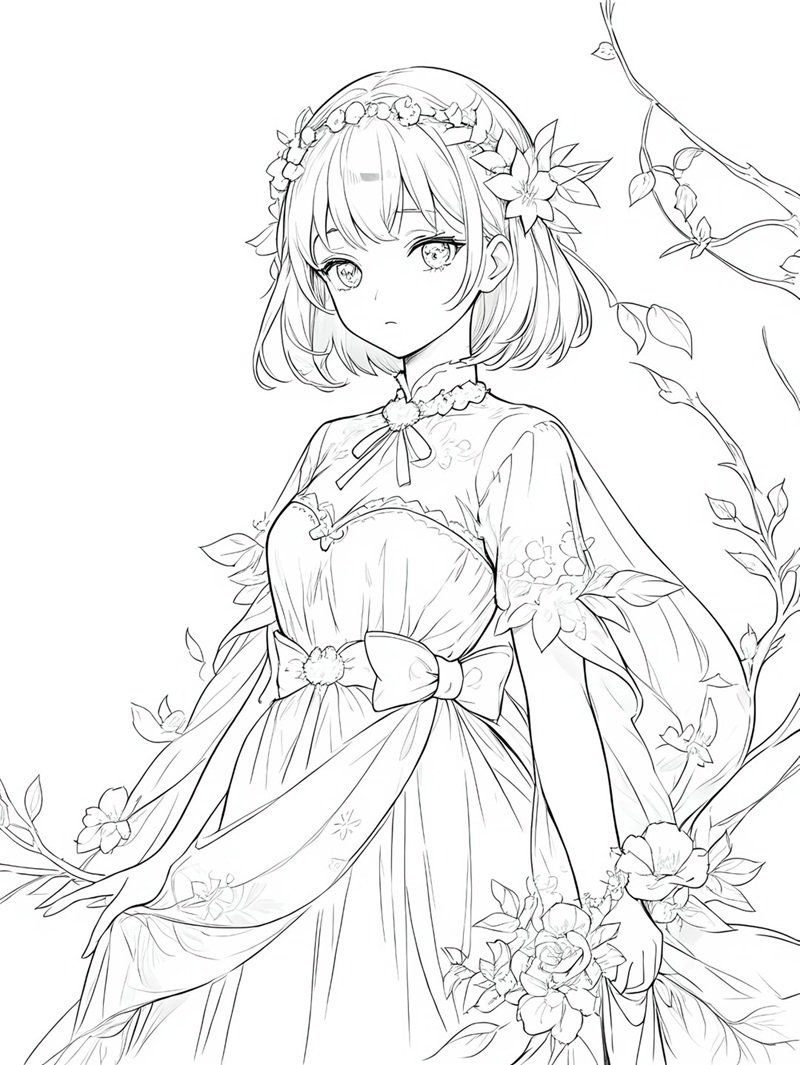 tranh tô màu anime học sinh 22