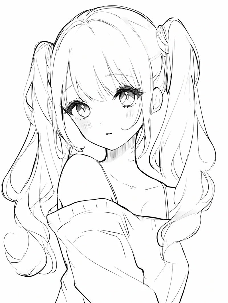 tranh tô màu anime học sinh 23