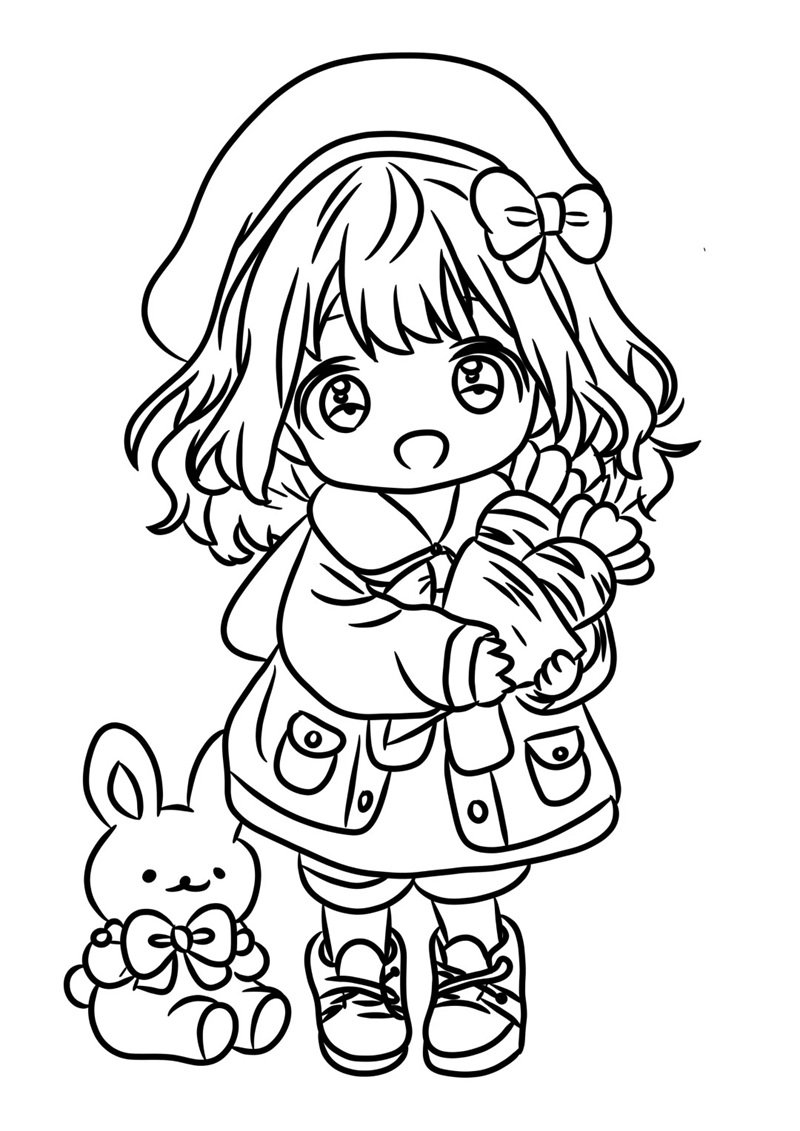 tranh tô màu anime học sinh 25