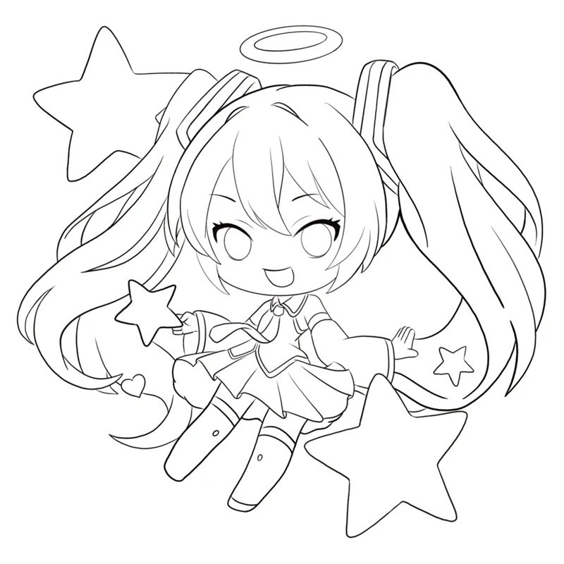 tranh tô màu anime học sinh 28