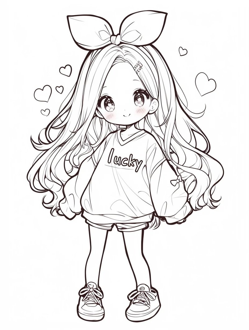 tranh tô màu anime học sinh 30