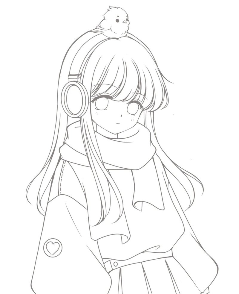 tranh tô màu anime học sinh 31
