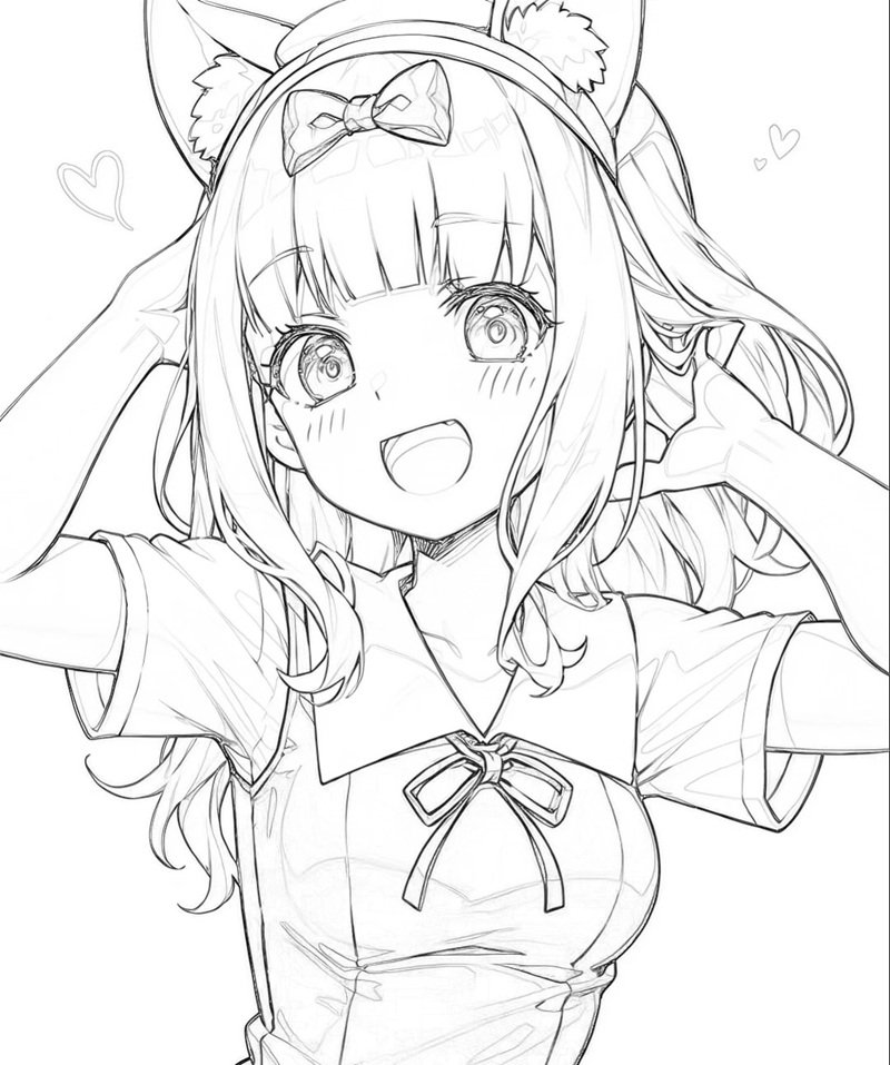 tranh tô màu anime học sinh 37