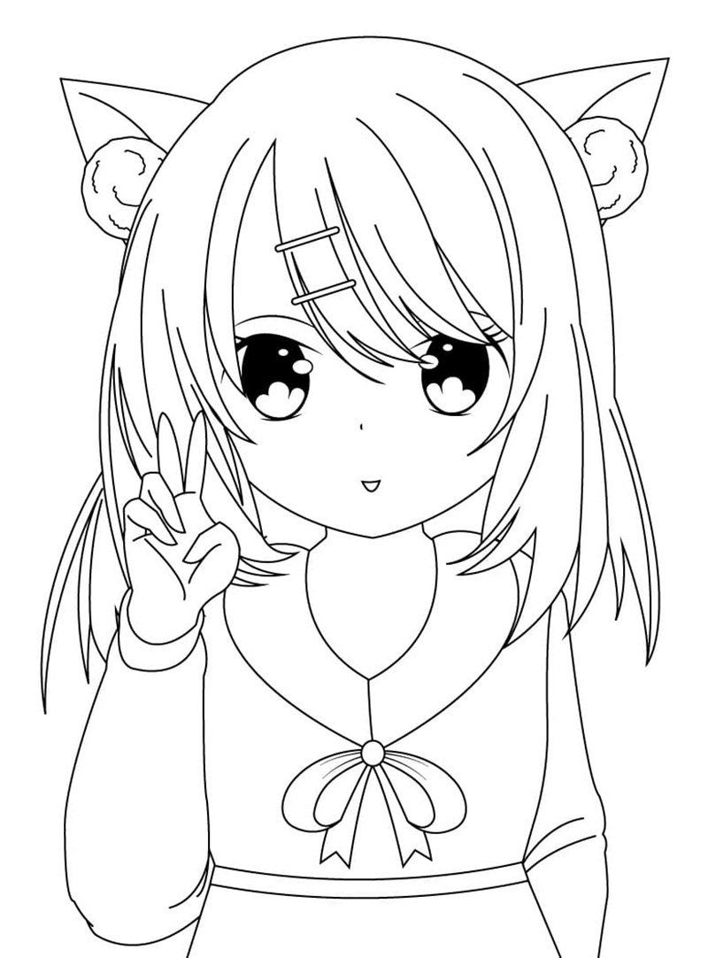 tranh tô màu anime học sinh 4