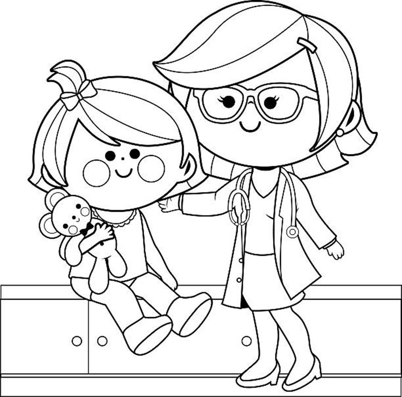 tranh tô màu bác sĩ 11