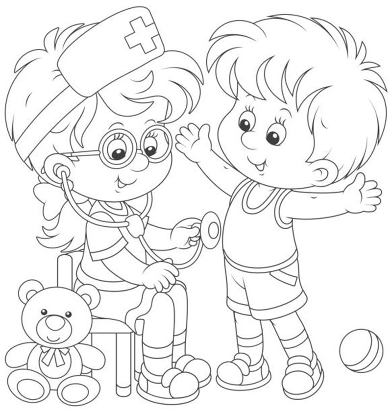 tranh tô màu bác sĩ 12