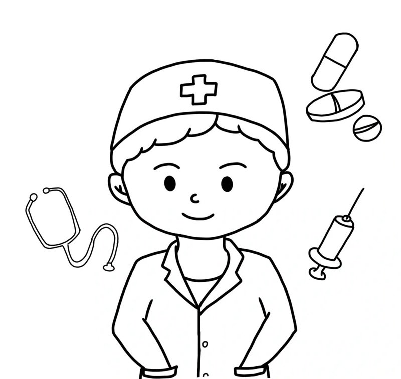 tranh tô màu bác sĩ 36