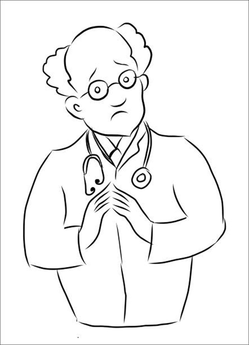 disappointed doctor outline