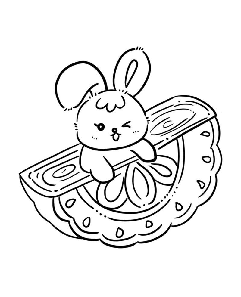 tranh tô màu bánh trung thu 1