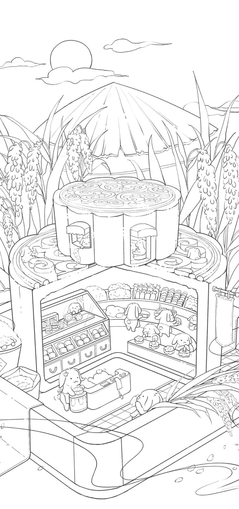 tranh tô màu bánh trung thu 17