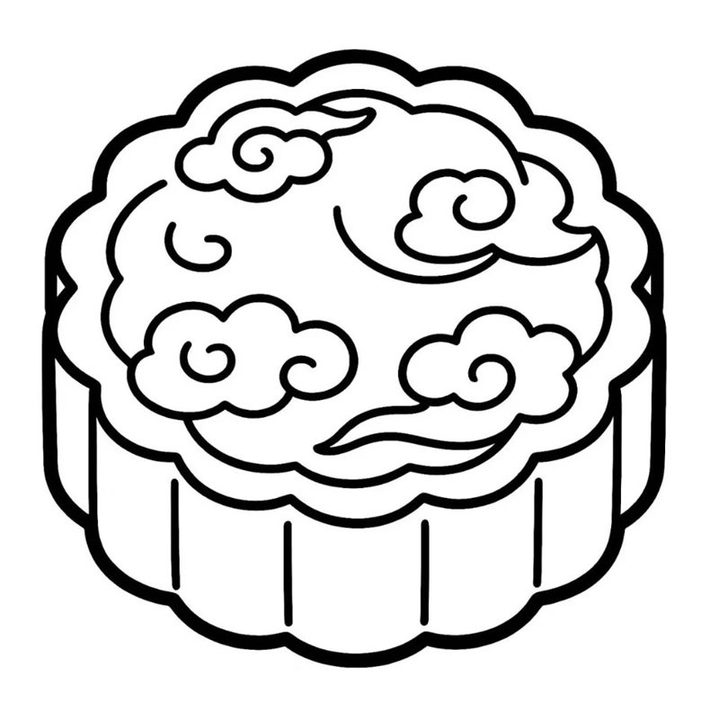 tranh tô màu bánh trung thu 18