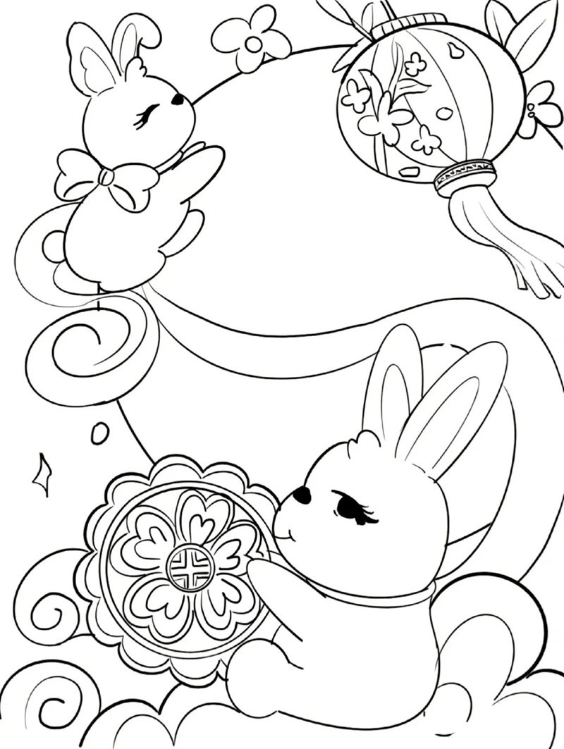 tranh tô màu bánh trung thu 21