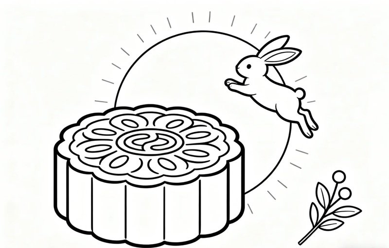 tranh tô màu bánh trung thu 24