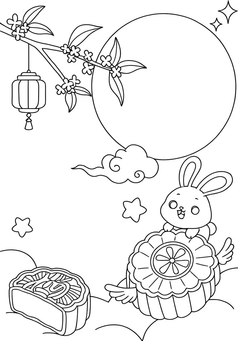 tranh tô màu bánh trung thu 28