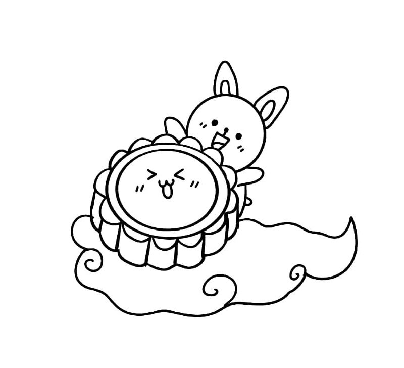 tranh tô màu bánh trung thu 3