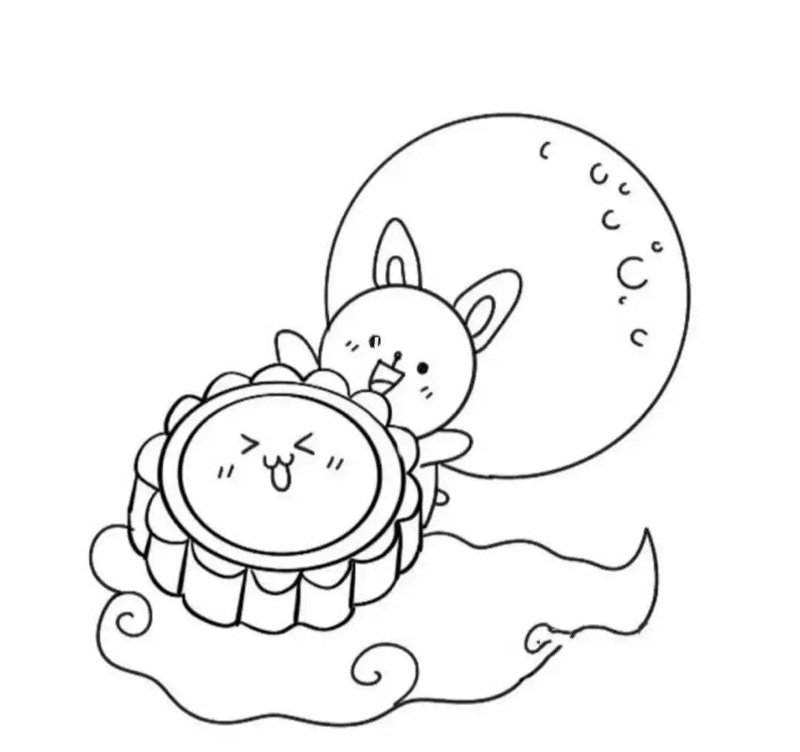 tranh tô màu bánh trung thu 30