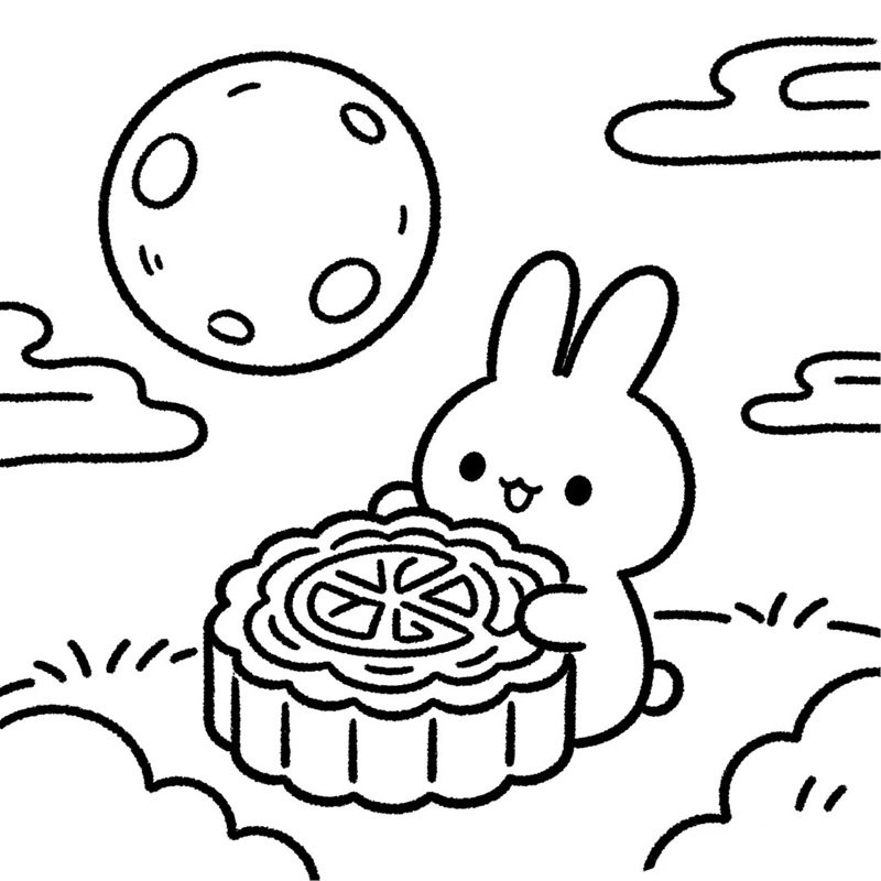 tranh tô màu bánh trung thu 37