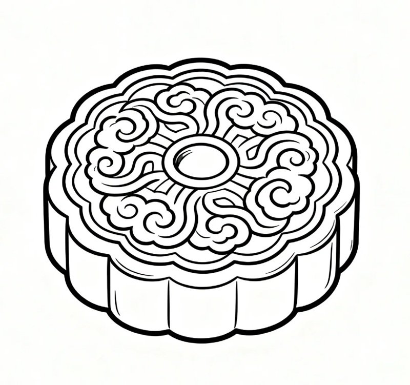 tranh tô màu bánh trung thu 38