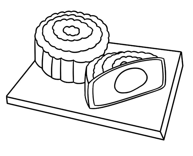 tranh tô màu bánh trung thu 6