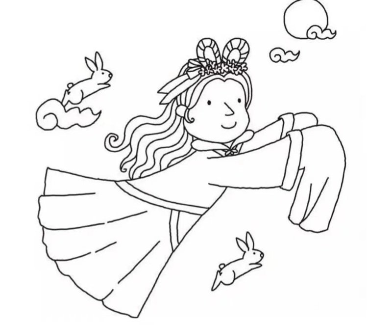 tranh tô màu chị hằng nga 12