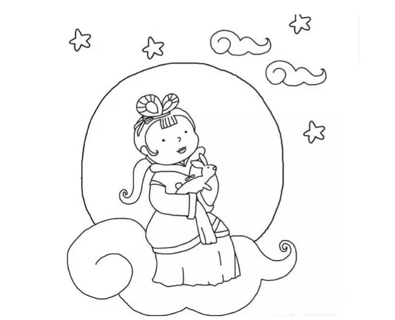 tranh tô màu chị hằng nga 13