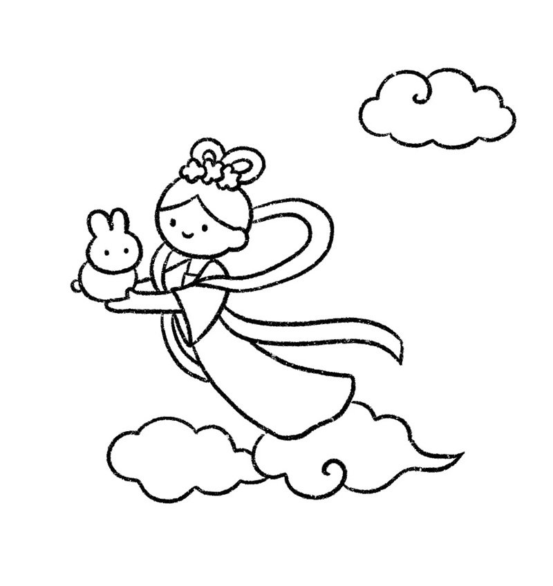 tranh tô màu chị hằng nga 15