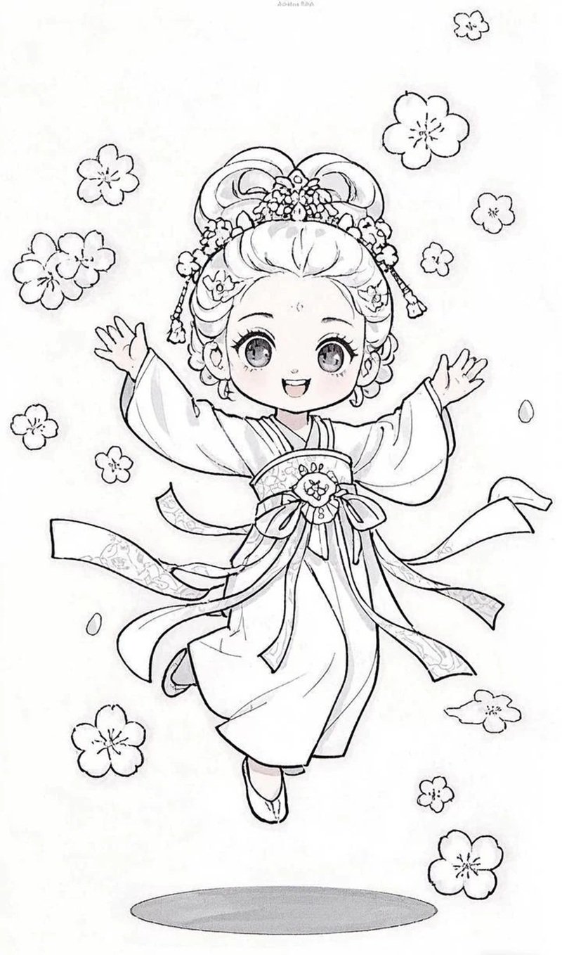 tranh tô màu chị hằng nga 24