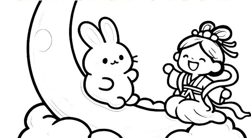 tranh tô màu chị hằng nga 35