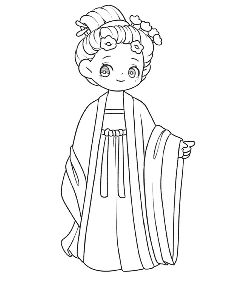 tranh tô màu chị hằng nga 36