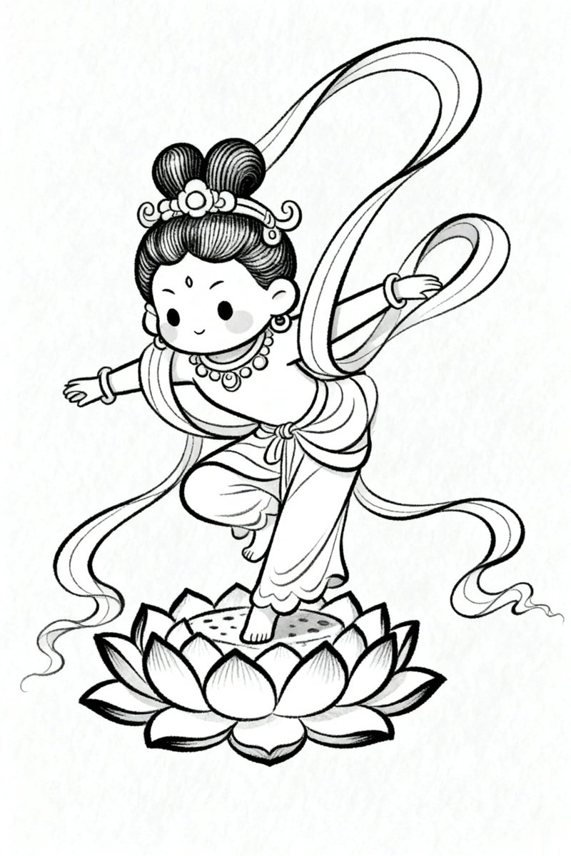 tranh tô màu chị hằng nga 4