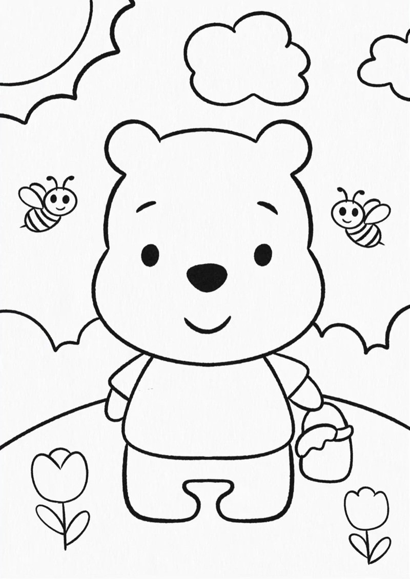 tranh tô màu con gấu 29