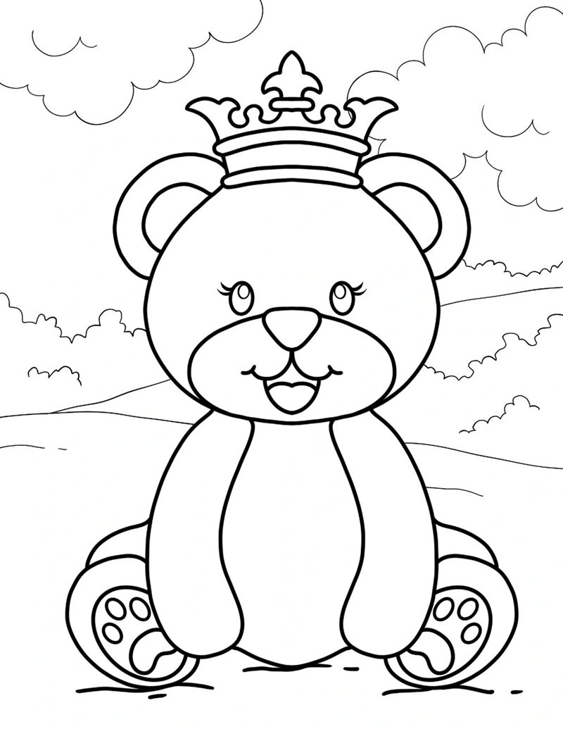 tranh tô màu con gấu 31