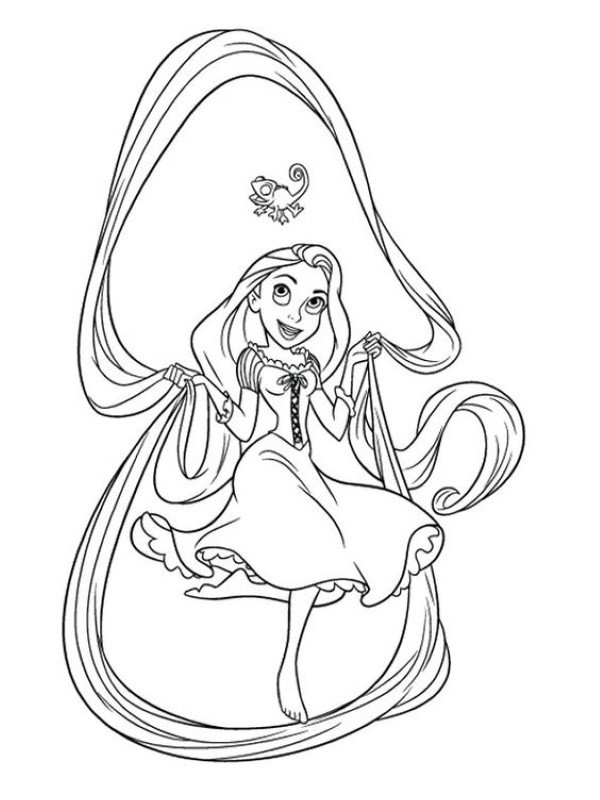 tranh tô màu công chúa tóc mây 2