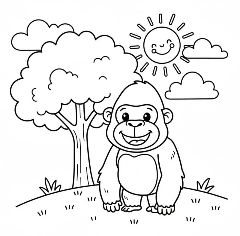 tranh tô màu động vật sống trong rừng 13