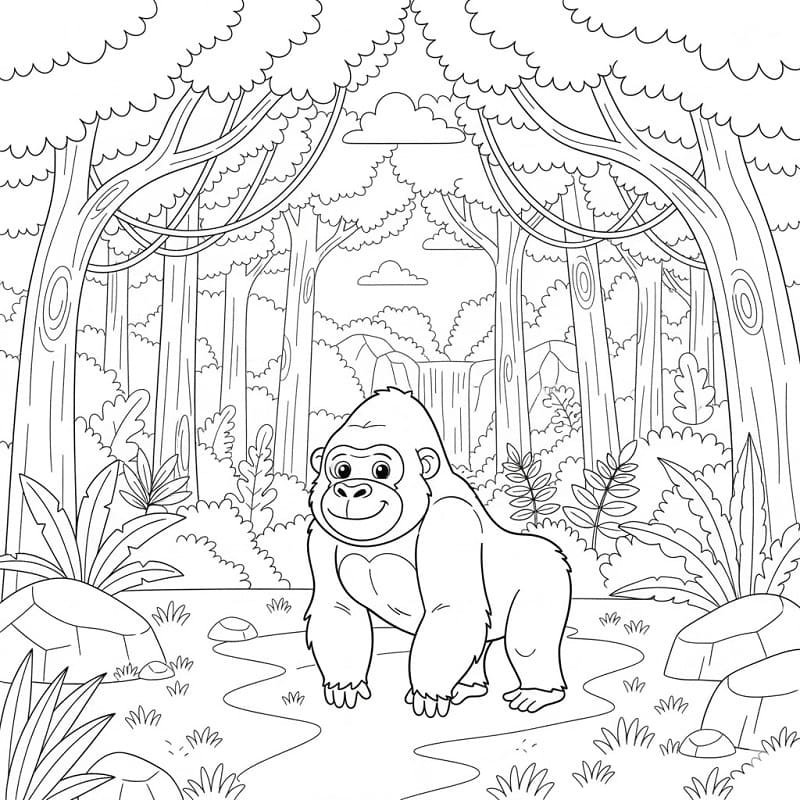 tranh tô màu động vật sống trong rừng 15