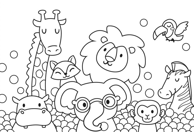 tranh tô màu động vật sống trong rừng 3