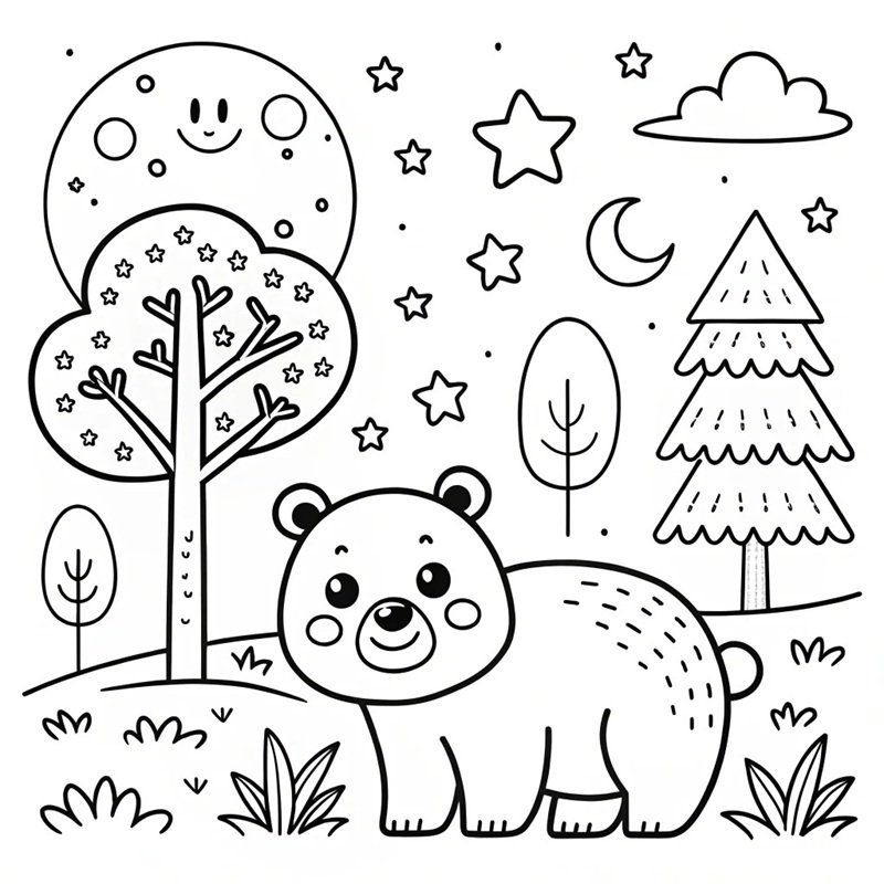 tranh tô màu động vật sống trong rừng 41