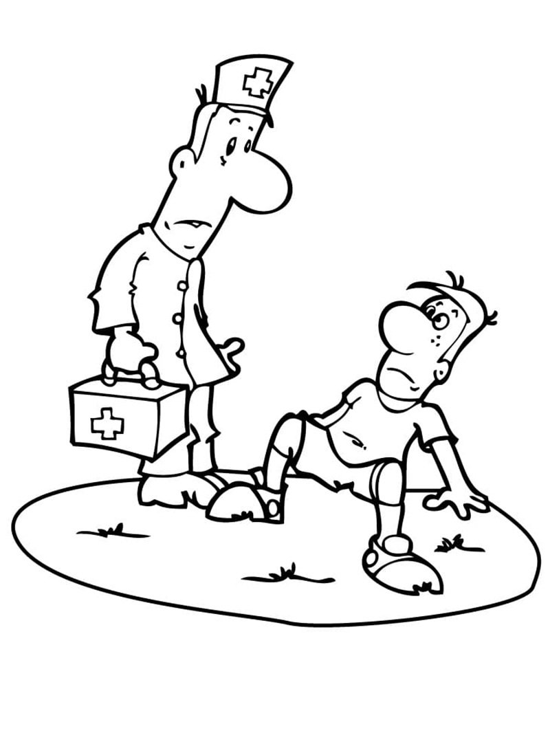 tranh tô màu dụng cụ bác sĩ 17