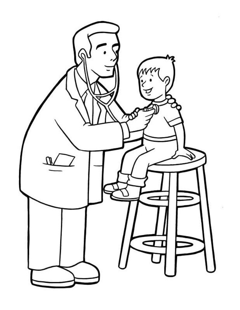 tranh tô màu dụng cụ bác sĩ 18