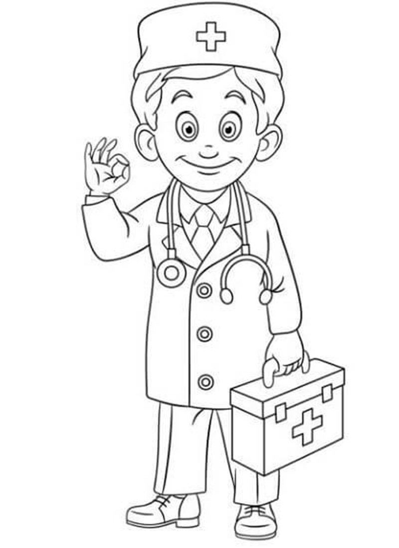 tranh tô màu dụng cụ bác sĩ 26