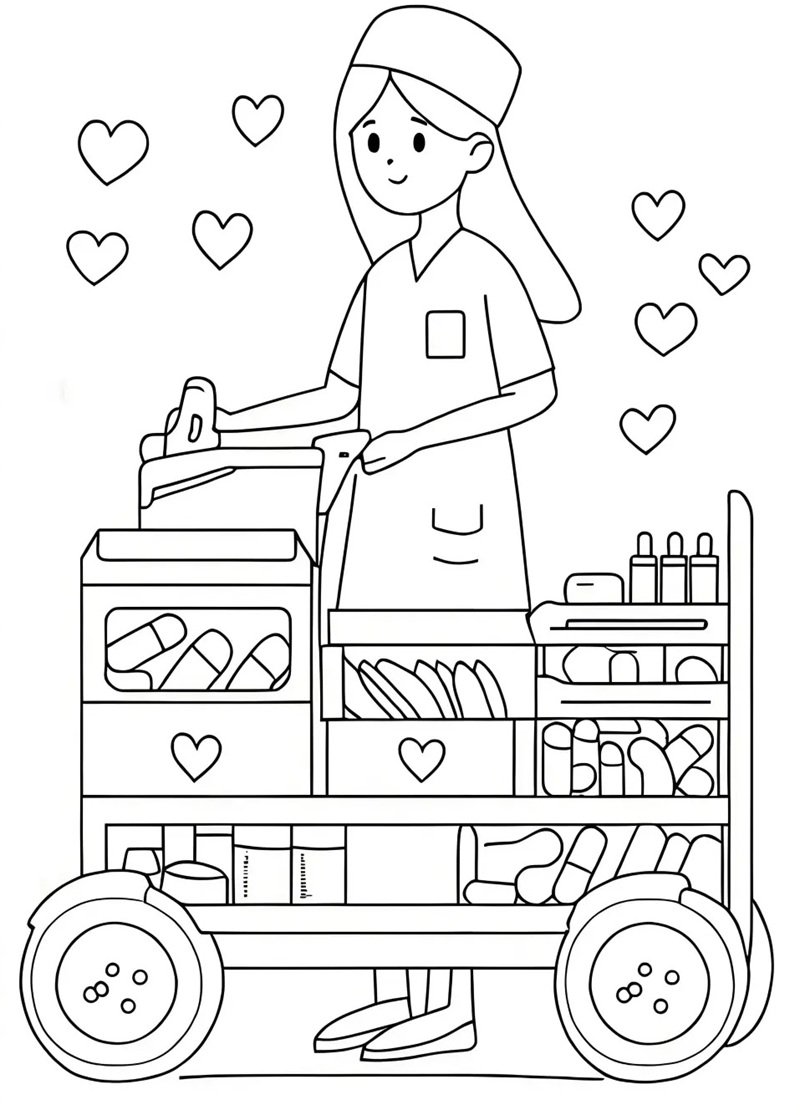 tranh tô màu dụng cụ bác sĩ 38