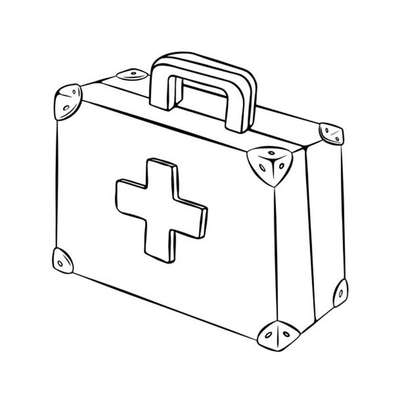 tranh tô màu dụng cụ bác sĩ 5