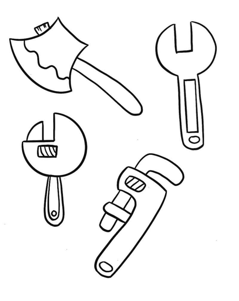 tranh tô màu dụng cụ nghề xây dựng 40