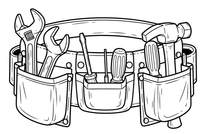 tranh tô màu dụng cụ nghề xây dựng 41