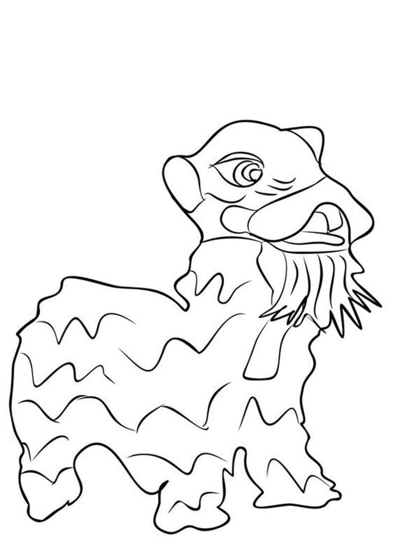 tranh tô màu múa lân 2